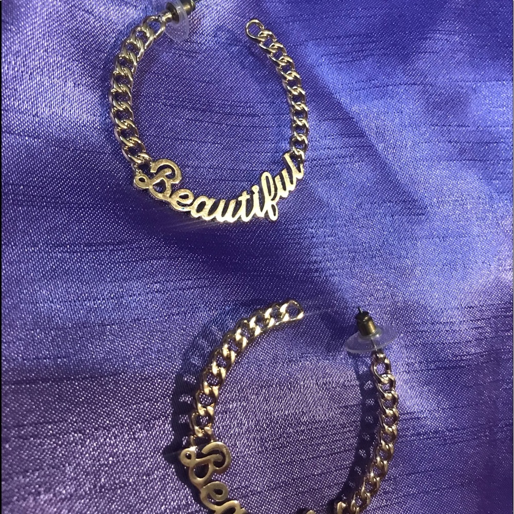 “Beautiful” hoop earrings